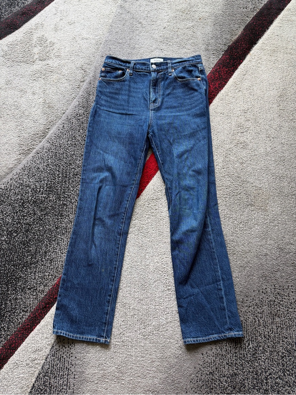 Pistola Bri High Rise Focus Blue Straight Leg Jeans - Picture 3 of 6